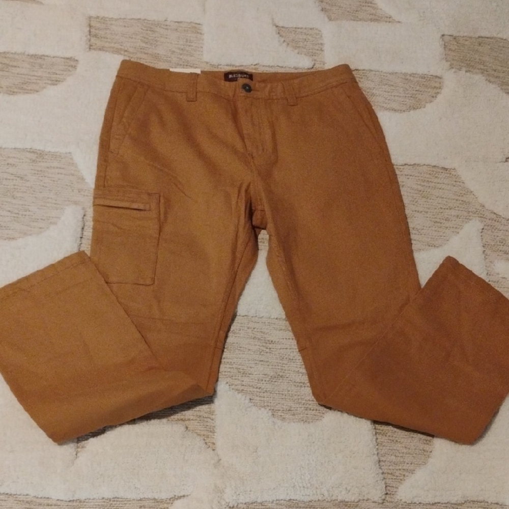 NWT Tan Straight Stretch Pants Size 34x32